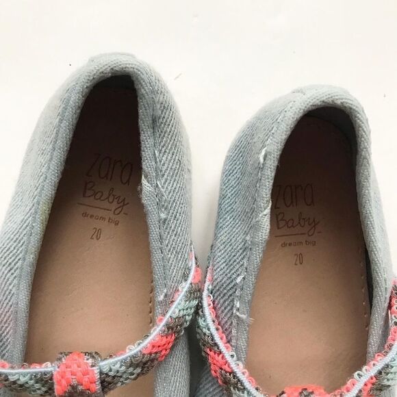 Zara blue tassel flats EUC  size 20(5) - Picture 5 of 7